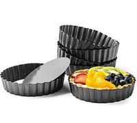 Quiche sartenes 6 unids/set, 5 pulgadas Mini Tarta Pan 12 cm Grado Comercial Antiadherente Fondos Extraíbles