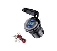 Quick Charge QC 3.0 Dual Port Waterproof USB Car Charger with 36W Fast Charging, Digital Voltmeter, and LED Display