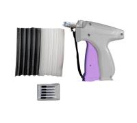 Quick Clothing Fixer Gun Premium ABS Handheld Mini Stitch Hemming Tool for Home Use with 6 Needles 500 Glue Needles White Black (White)