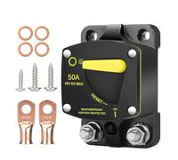 Quick Connect Fuse Holder, Automatic Breaker for Marine Inverter, Automatic Reset Circuit Breaker, Marine Fuse Holder, 3.43x2.32 pulgadas Circuit Breaker for Marine Use, Black