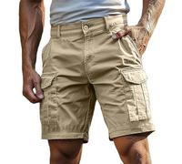 Quick Dry Cargo Casual Work Hiking Shorts Men's Cargo Shorts with Pockets Elastic Waist Summer Outdoor Knee Length Men's Golf Shorts