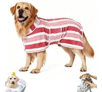 Quick Dry Dog Bathrobe, Super Absorbent Soft Pet Towel Robe with Adjustable Belly Band for Small Medium Large Dogs