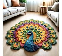 Quick-Dry Non-Slip Peacock Mat, Elegant Peacock Pattern Easy to Store, Quick-Drying and Highly Absorbent Peacocks Pattern Absorbent Floor Mats for Shower Bathroom Door Entryway(C,15.7in)
