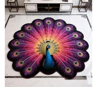 Quick-Dry Non-Slip Peacock Mat, Elegant Peacock Pattern Easy to Store, Quick-Drying and Highly Absorbent Peacocks Pattern Absorbent Floor Mats for Shower Bathroom Door Entryway(G,15.7in)
