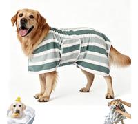 Quick-Drying Dog Bathrobe with Adjustable Belly Band, Super Absorbent Quick-Drying Pet Dog Bathrobe Fast, Soft Fabric for Small, Medium, Large Dogs (Green,XL)
