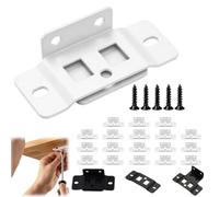 Quick Fitting Furniture Joint Bracket, Heavy-Duty L-Shape Interlocking Corner Brace, Metal Furniture Connectors with Screws for Cabinets Drawers Table Chair Bed Frame(White-16PCS)