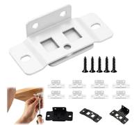 Quick Fitting Furniture Joint Bracket, Heavy-Duty L-Shape Interlocking Corner Brace, Metal Furniture Connectors with Screws for Cabinets Drawers Table Chair Bed Frame(White-8PCS)