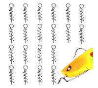 Quick Fixing Fishing Hook Pins For Soft Baits Crank Hooks and Lure Gear | 20 Piece Fishing Bait Keeper Set Features Spring Twist Lock Clips For Securing Soft Baits Crank Hooks Lures In freshwaters