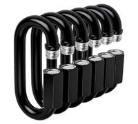 Quick Link - Conector de cadena negro resistente, clips ovalados de bloqueo de tornillo, revestimiento antioxidante para uso seguro en exteriores e interiores en camping, hamacas, gimnasio (M6 (2.36