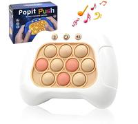 Quick Push Burbujas Consola, Botón Puzzle Pop Light Up, Descompresión Rompecabezas Máquina, Sensory Fidget Juguetes para Autismo, Coordinación Mano-Ojo (Blanco)