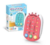 Quick Push Game Rhythm Master, controlador de juego de ritmo | Máquina de juegos de pensamiento | Juego de consola de empuje interactivo, máquina de juegos de portátil con música y luz