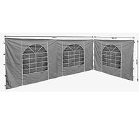 QUICK STAR 2 Paneles Laterales con Ventana de PVC, 300 x 193 cm, 400 x 193 cm, para cenador Sahara 3 x 4 m, Pared Lateral, Gris