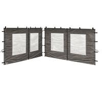 QUICK STAR 2 Paneles Laterales de PE con Ventana 300x195cm / 400x195cm para pabellón 3x4m Pared Lateral Antracita RAL 7012