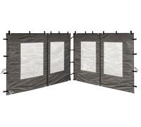 QUICK STAR 2 Paneles Laterales de PE con Ventana 300x195cm para pabellón 3x3m Pared Lateral Antracita RAL 7012