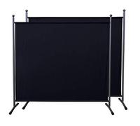 QUICK STAR 2 Piezas Paravent 180 x 178 cm Tela Separador de ambientes partición jardín Grande Biombo tabique balcón privacidad Negro