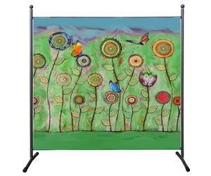 QUICK STAR Biombo para exteriores, resistente a la intemperie, 180 x 178 cm, diseño de flores verdes, separador de ambientes, para interior, jardín y balcón, opaco