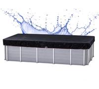QUICK STAR Cubierta solar para piscina rectangular, 660 x 360 cm, color negro, 200 g/m², polietileno
