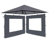 Quick Star Juego de Techo de Repuesto y 2 Laterales para Carpa de jardín, 3 x 3 m, Gris RAL 7012, Techo de pabellón Antiguo, Funda de Repuesto para Pared Lateral