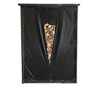 QUICK STAR meteorológica Set de protección Frontal y Posterior para Chimenea Madera Refugio de 130 x 70 x 185 cm PVC Negro