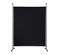 QUICK STAR Paravent 150 x 190 cm Tela Separador de ambientes partición jardín Grande Biombo tabique balcón privacidad Negro