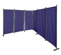 Quick Star Paravent 340 x 165 cm Tejido Divisor de habitación Jardín 6-Partición Pared de separación Plegable Balcón Pantalla de privacidad Azul