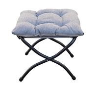 QUICK STAR Reposapiés plegable, reposapiés, taburete plegable con patas de metal, reposapiés con asiento acolchado extraíble