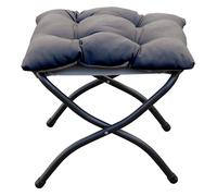 QUICK STAR Reposapiés plegable, reposapiés, taburete plegable con patas de metal, reposapiés con asiento acolchado extraíble, color antracita