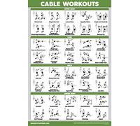 QuickFit (46 x 70 cm, Laminated Cable Machine Workout Poster - Cable Machine Ejercise Chart Plastificado. 18" x 27"