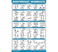 QUICKFIT Póster de ejercicios de entrenamiento de peso corporal, tabla de entrenamiento de peso corporal, rutina de calistenia (laminado, 18 x 27 pulgadas)