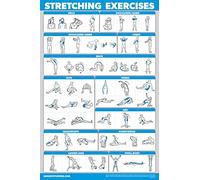QUICKFIT Póster de ejercicios de estiramiento, rutina de estiramiento (laminado, 18 x 27 pulgadas)