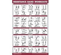 QUICKFIT Póster de entrenamiento de bandas de resistencia, doble cara (laminado, 18 x 27 pulgadas)