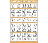 QUICKFIT Póster de entrenamiento de saco de arena, laminado, tabla de entrenamiento de bolsa de arena, 45,7 x 61 cm