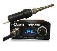 QUICKO Estación de soldador T12 Pantalla OLED Controlador de temperatura Soldadura electrónica Consejos de hierro Manija Caja de aleación de aluminio Equipos de potencia 110V T12-K Sting (SET1)