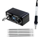 QUICKO Estación de soldadura digital de 24 V CC T12-942, temperatura ajustable, apagado automático, apagado automático, impulso de una tecla, viene con punta de soldadura (SET5)