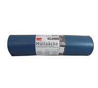 QuickPack Haushalt + Hygiene Bolsa de basura, polietileno LDPE de 80% material reciclado, azul, 70 x 110 cm