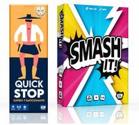 QuickStop + Smash It - Juegos de Mesa para Familia y Amigos - Dinámico y Divertido - Juego de Cartas de Rapidez Mental - Diversión sin Pantallas