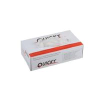Quicky - Guantes de vinilo en polvo (talla S, AQL 1,5, 10 paquetes de 100 guantes), color blanco