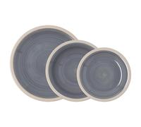 QUID 5427354 - Vajilla cerámica Baltic gris 18 piezas 6 personas