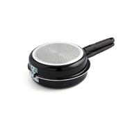 Quid Gastro Fun - Sartén doble para tortilla, 28 cm, aluminio estampado,dale la vuelta fácilmente, color negro