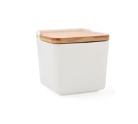 Quid Arizona Salero Cerámico 12x12x11cm Porcelana | Blanco, Porcelana, forma cuadrado, acabado liso, 12 x 12 x 11cm