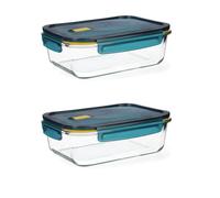 Quid Astral 2 Hermeticos Rectangular Vidrio 23x17,5x8,4cm - 152cl Otros Vidrios Apto Microondas Apto Congelador Reciclable