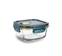 Quid Astral Recipiente Cuadrado Hermético Vidrio 13,6x13,6x7cm - 52cl Otros Vidrios Apto Microondas Apto Congelador Reciclable