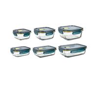 Quid Astral Set 6 Recipientes Hermeticos Vidrio 32cl - 52cl - 80cl - 37cl - 64cl - 104cl Otros Vidrios Apto Microondas Apto Congelador 100% Hermético