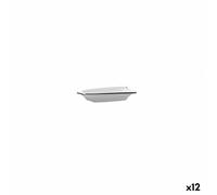 Quid Bandeja de Aperitivos Gastro Blanco Negro Cerámica 15,5 x 10 cm (12 Unidades)