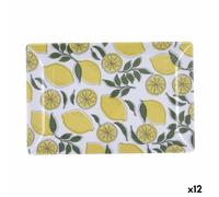 Quid Bandeja de Aperitivos Sicilia Multicolor Bioplástico Limón 30 x 20 x 2 cm (12 Unidades)