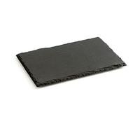Quid Bandeja Gastro Fun de pizarra 20 x 13 cm | Negro, Pizarra, forma rectangular, acabado rugoso, 20 x 13 cm, apilable, no apto para microondas, fácil de limpiar