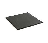 Quid Bandeja para aperitivos Gastro Fun de pizarra 25 x 25 cm | Negro, Pizarra, forma cuadrada, acabado rugoso, 25 x 25 cm, apilable, no apto para microondas, fácil de limpiar