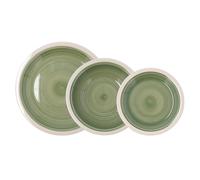 QUID 5426955 - Vajilla de cerámica Calypso verde 18 piezas 6 personas