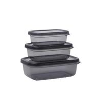 Quid City Set 3 Recipientes Rectangulares Plástico Set 3 Piezas 40cl - 67cl - 120cl Pp - Polipropileno Apto Microondas Materiales Reciclables