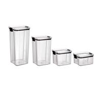Quid Cocco Set Tarros Hermeticos Vidrio Cocco Qd 0,45l - 0,9l - 1,4l -2l Pet - Tereftalato De Polietileno 100% Hermético